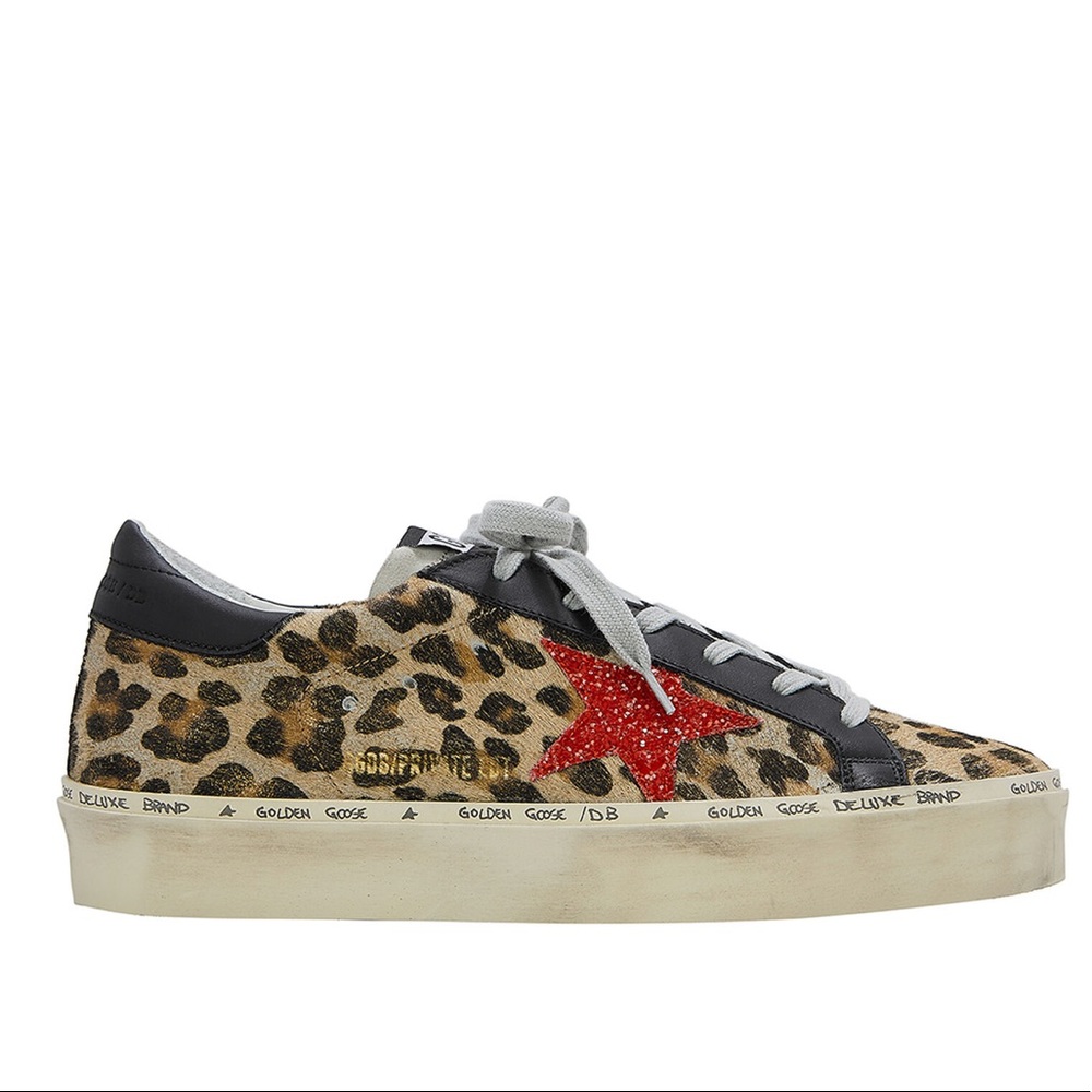 Golden Goose size 7 or 37 leopard print  Hi Star worn ONE time like new